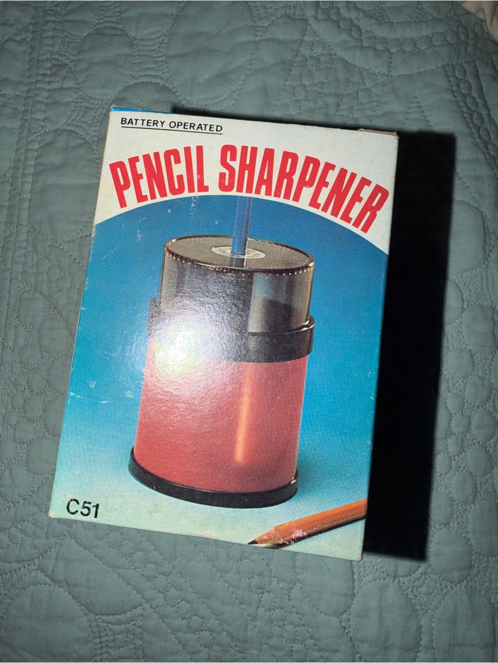 Vintage Battery Operated Pencil Sharpener - Red